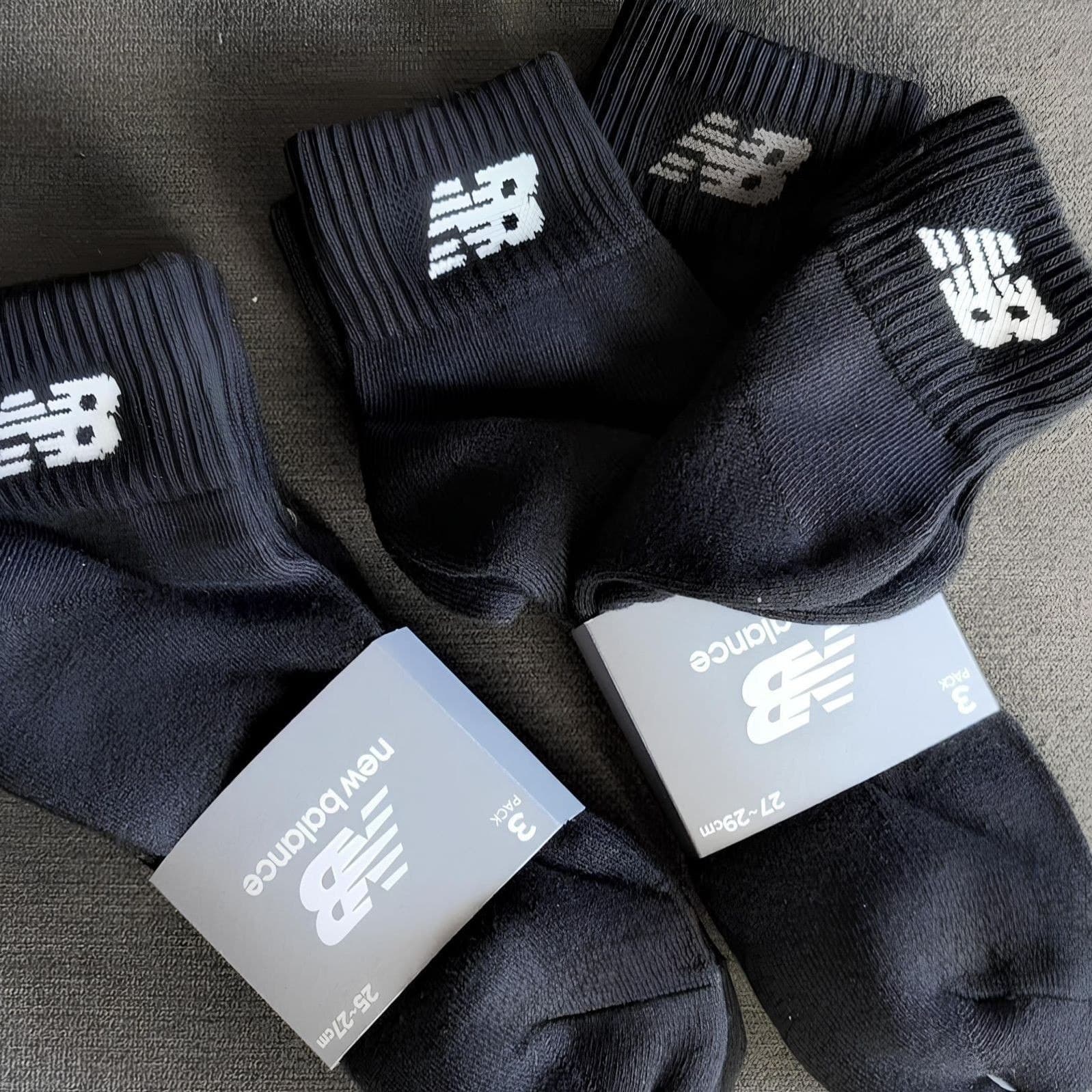 Kit com 3 Meias New Balance Cano Longo