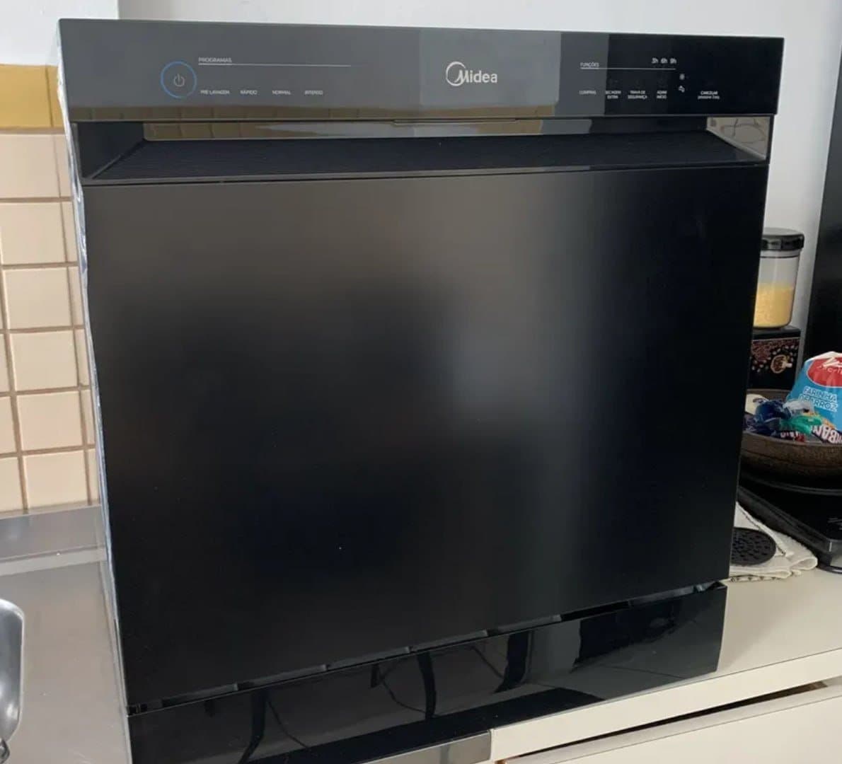 Lava Louรงas 8 Serviรงos Preta Touch Plus Midea 127V