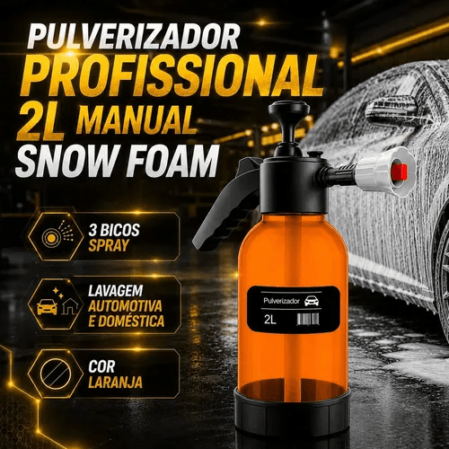 Pulverizador Profissional 2L Snow Foam com 3 Bicos - Branco